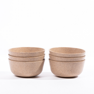 Round Bamboo-Based Snack Bowls - Set of 4